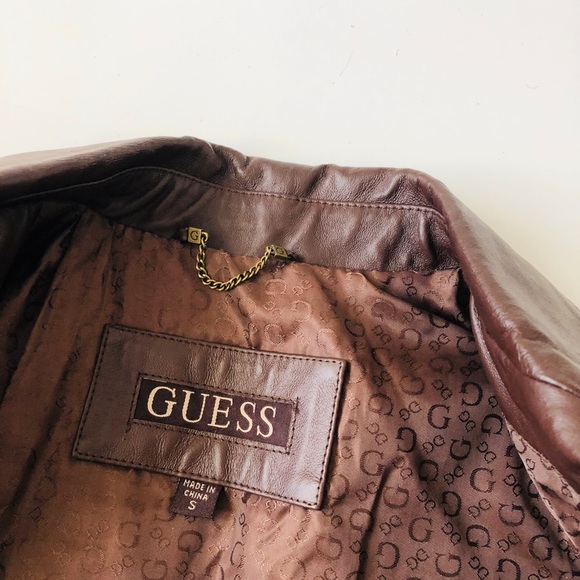 GUESS women genuine leather jacket coat S - Picture 3 of 6